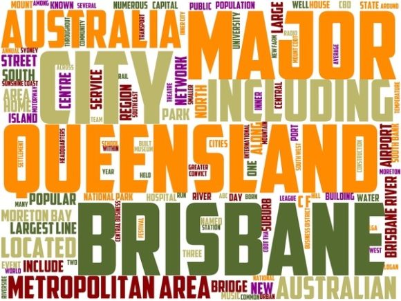 Brisbane Wordart Background: A Hand-Drawn Wordcloud for Authentic, Versatile Design