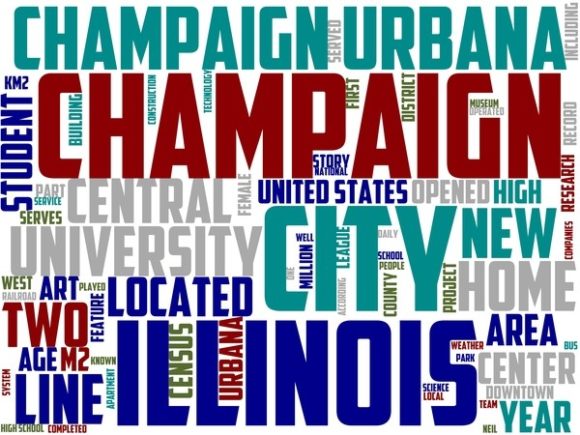 Champaign Wordart Book Cover