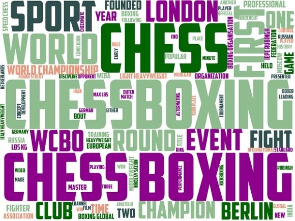 Chess Boxing Wordart Background