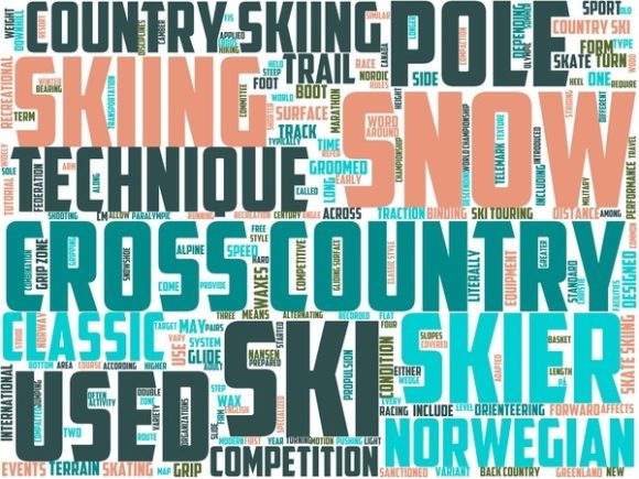 Cross Country Skiing Wordart Sublimation
